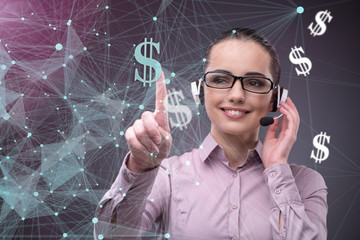 Businesswoman with dollar in business concept