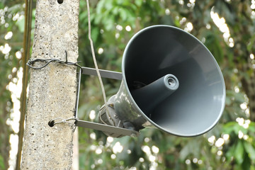 Horn speaker in the public park