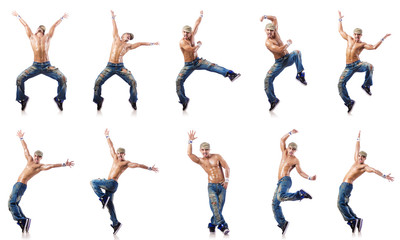 Dancer dancing dances isolated on white