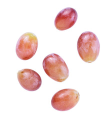 red seedless grapes isolated on white background
