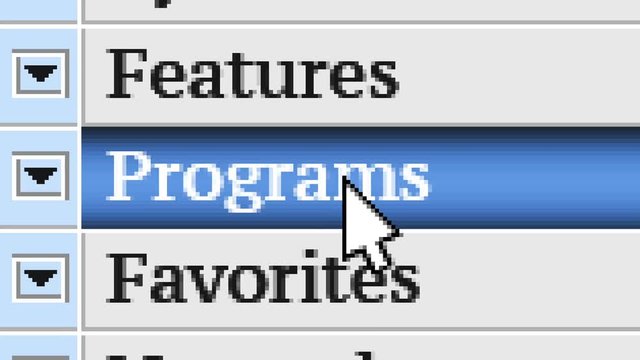 Programs. My own design of program menu.