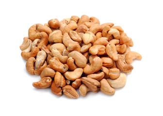 Nuts mix isolated on white background. Closeup.