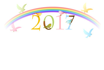 酉　虹　年賀状　背景