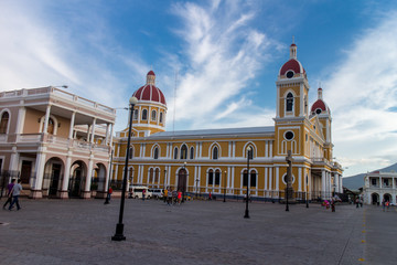 Fototapeta premium Cathedral view from granada, Nicaragua. typical touristic view