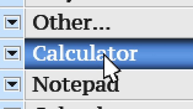 Calculator. My own design of program menu.