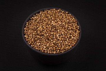 Coriander seeds in  small bowl