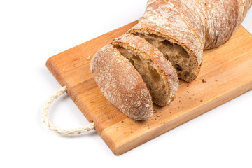 sliced bread on cutting board