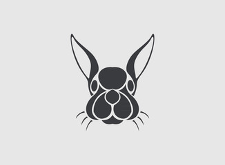 rabbit logo vector icon design template