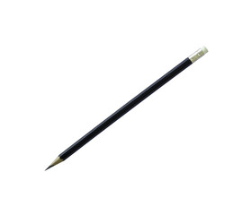 wooden pencil on white background with clipping path