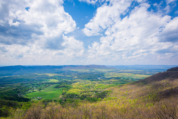 Fototapeta na wymiar Spring view of the Shenandoah Valley from Skyline Drive, in Shen