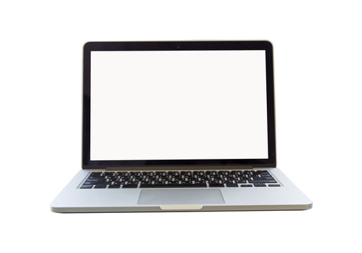 laptop on white background with clipping path