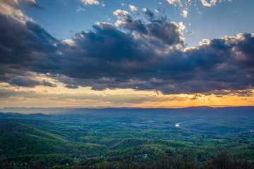 Sunset over the Shenandoah Valley, from Skyline Drive, in Shenan