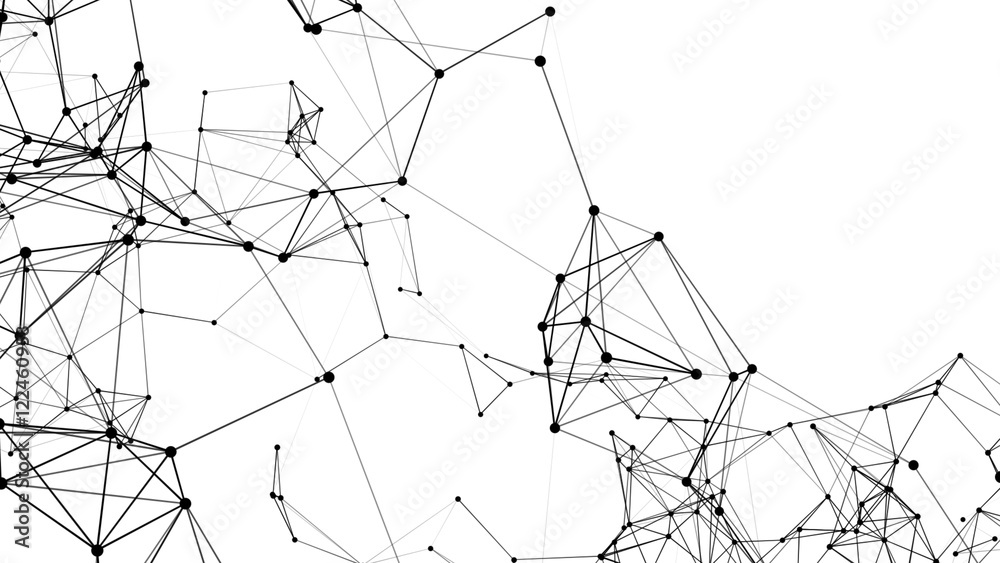 Poster abstract technology futuristic network - fantasy plexus background. 3d rendering