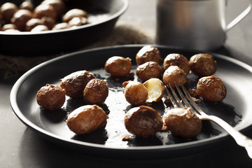 Fried whole new potato