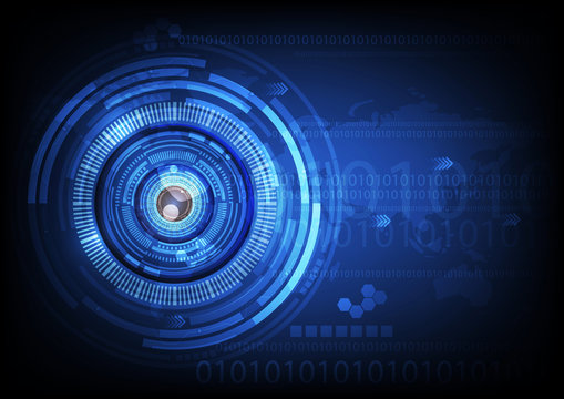 blue eye ball abstract cyber future technology concept backgroun