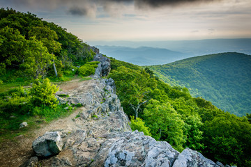 View of the Blue Ridge Mountains from Hawksbill Summit, in Shena