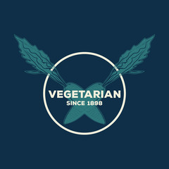 vegetarian logo vector design template