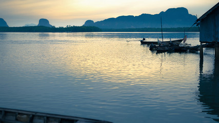 Fishing Village at Sunrise.