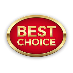 Best choice golden badge, vector