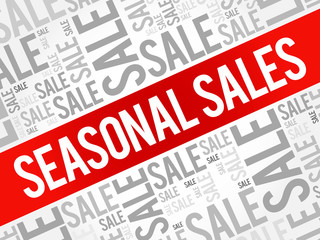 SEASONAL SALES words cloud, business concept background