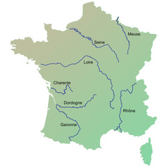 Carte de France : Principaux fleuves