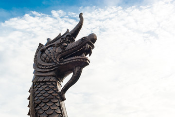 King of naga , thai serpent with blue sky