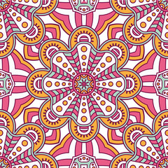 Pattern with circles of yellow and pink