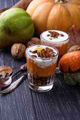 Dessert  with pumpkin and granola