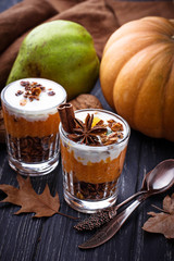 Dessert  with pumpkin and granola
