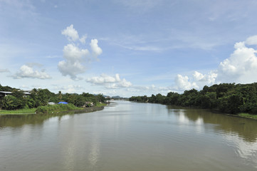 Fototapeta na wymiar the view point in The Bridge of the River Kwai kanjanaburi