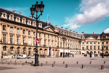 Fototapeta na wymiar Sunny Day in Place Vendome in Paris, France