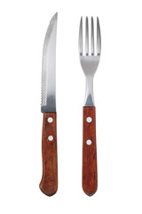 Naklejka premium Fork and knife isolated on white background