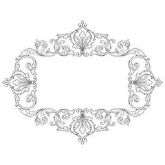 Obraz na płótnie Canvas Vintage baroque frame engraving scroll ornament