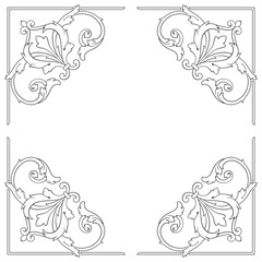 Vintage baroque frame engraving scroll ornament