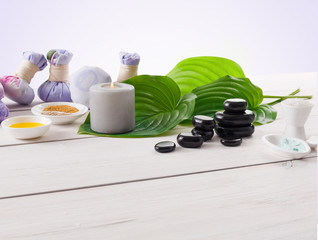 Obraz na płótnie Canvas Spa treatment, aromatherapy background. Details and accesories