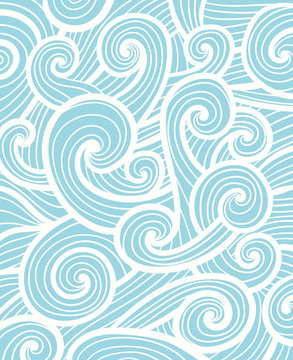 Hand drawn wave vector pattern