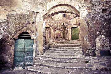 Pitigliano, Italian etruscan and medieval village built of tufa