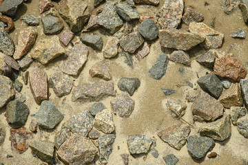 stones, sand, texture, beach