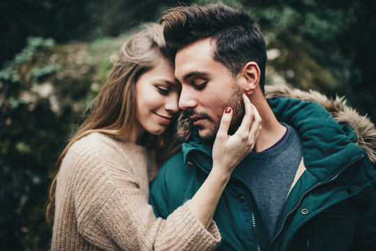 Young couple in forest