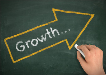 growth chalkboard 3d illustration