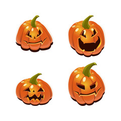 Halloween set with pumpkins
