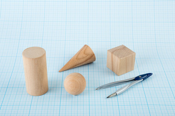 Wooden geometric shapes