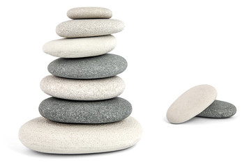 stones on white background