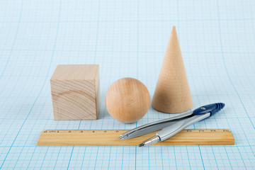 Wooden geometric shapes