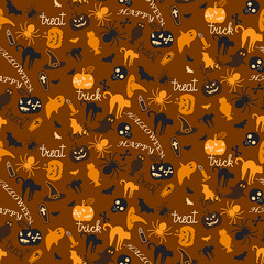 Naklejka premium Vector seamless pattern for Halloween. 