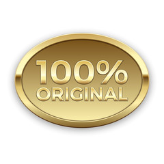 100% original golden badge, vector