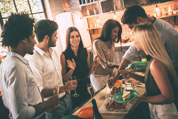 Party with best friends. 