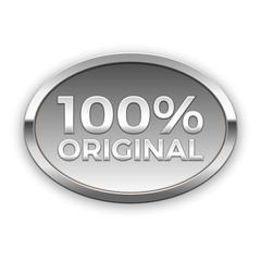 100% original, silver badge, vector