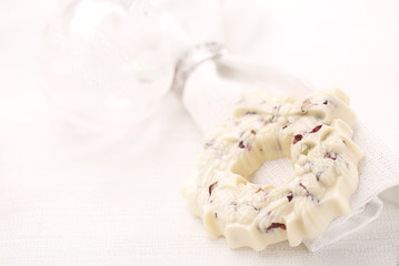 white chocolate festive christmas wreath