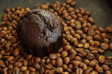 muffins and coffee beans